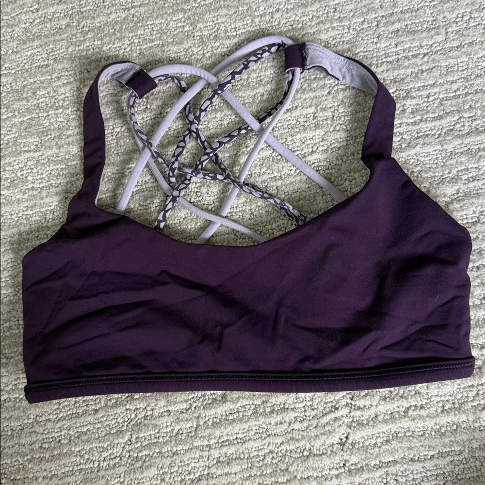 lululemon athletica Deep Purple and Light Gray Sports Bra